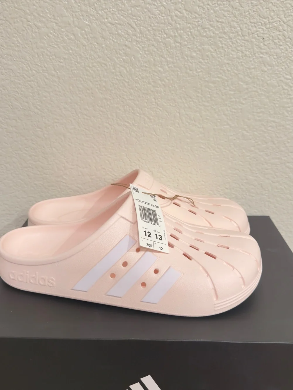Adidas Adilette Clogs Pink White Shell Toe Slides